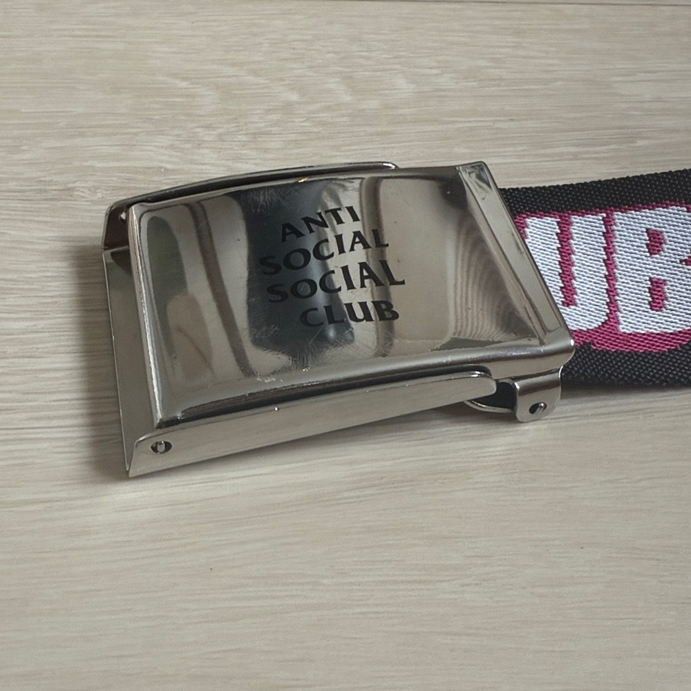 Anti Social Social Club Black Belt with Pink and White Logo - Picture 10 of 10
